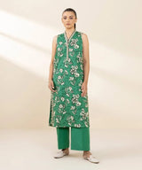 2 Piece - Embroidered Cotton Suit